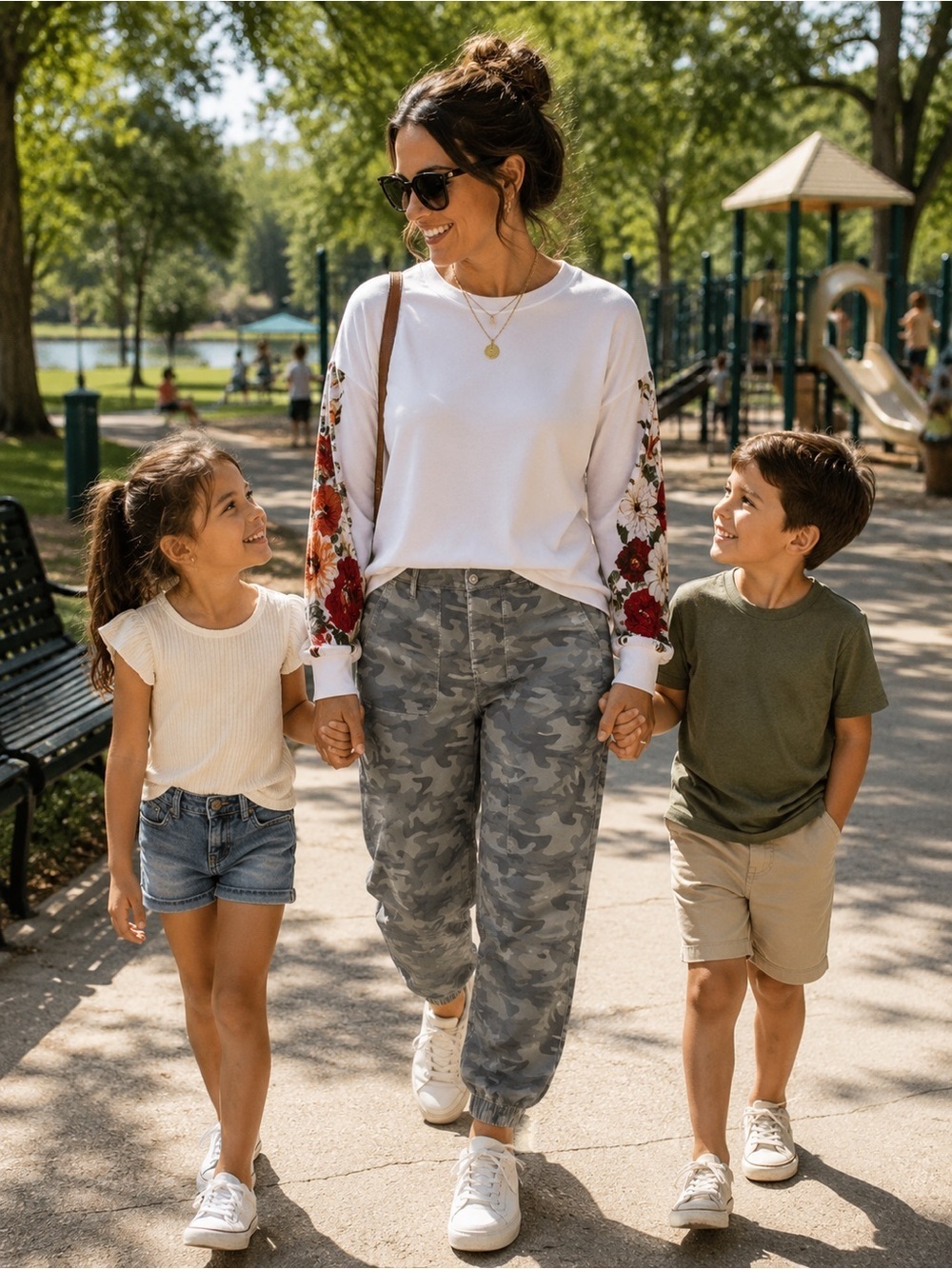 Women's Camouflage Joggers In Size Large With Two Front And Back Pockets